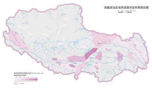 西藏自治区地热资源开发利用现状图